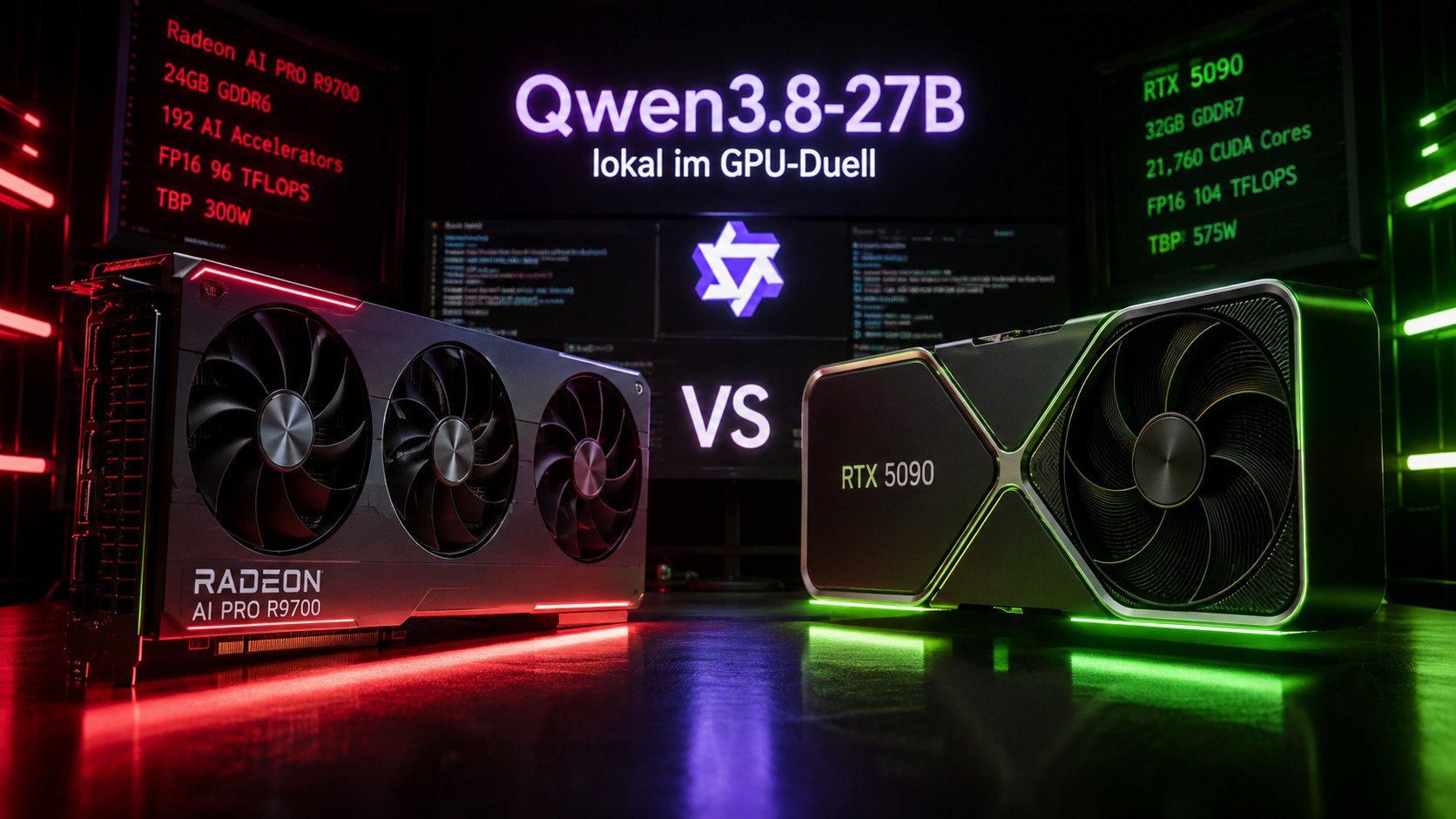 AIFactum KI-Hardware - Qwen3.8-27B lokal im GPU-Duell: Radeon AI PRO R9700 gegen RTX 5090