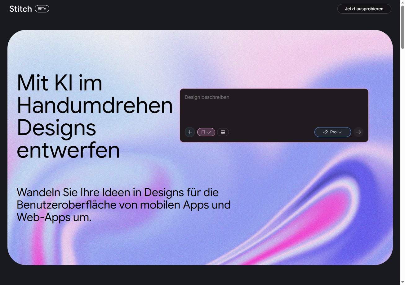 AIFactum KI-Tools - Stitch Das AI-Tool im UI-Design